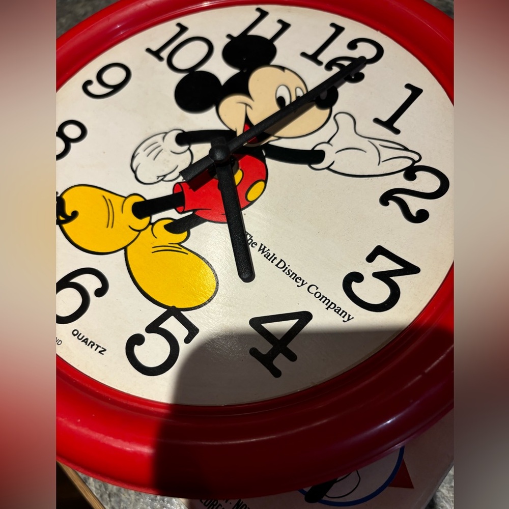 Vintage Disney Mickey Mouse Lorus Quartz 1987 Reversible Face Plate Wall Clock - Picture 12 of 14